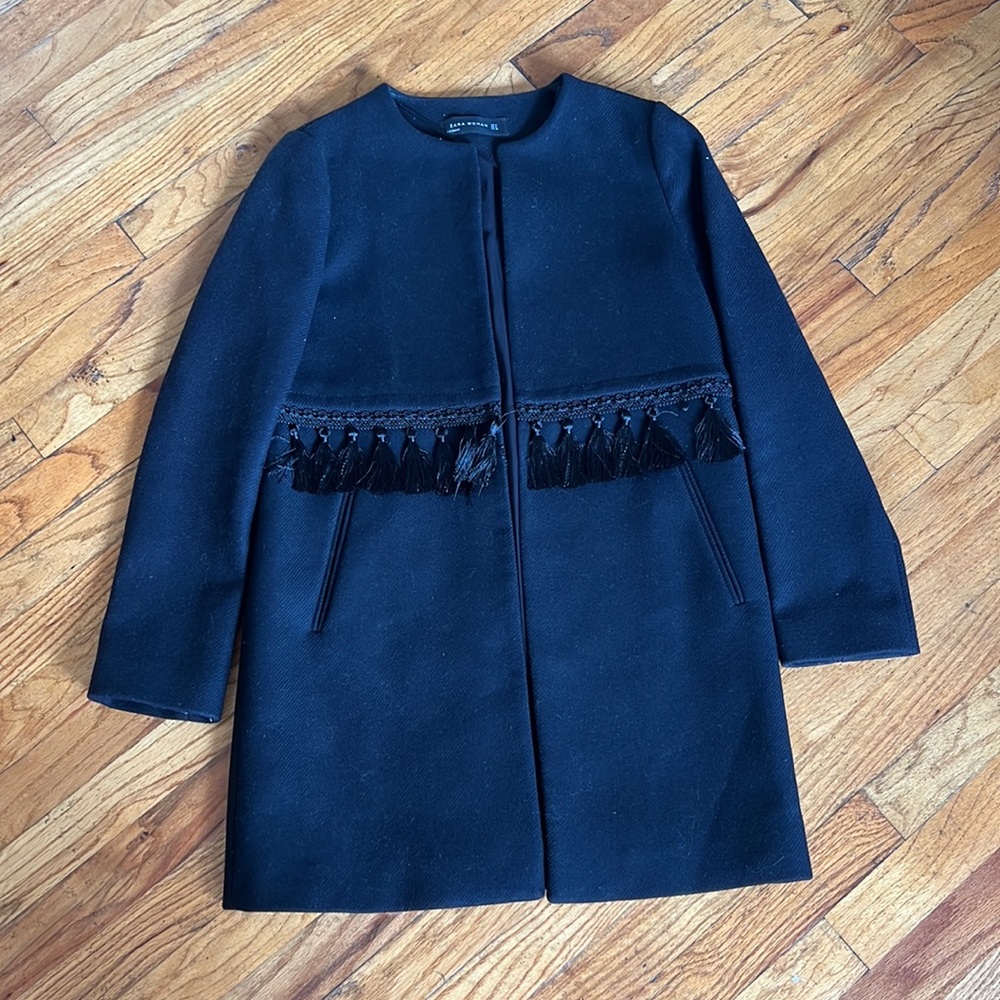 Zara Chic Tassel Jacket size S/M Black